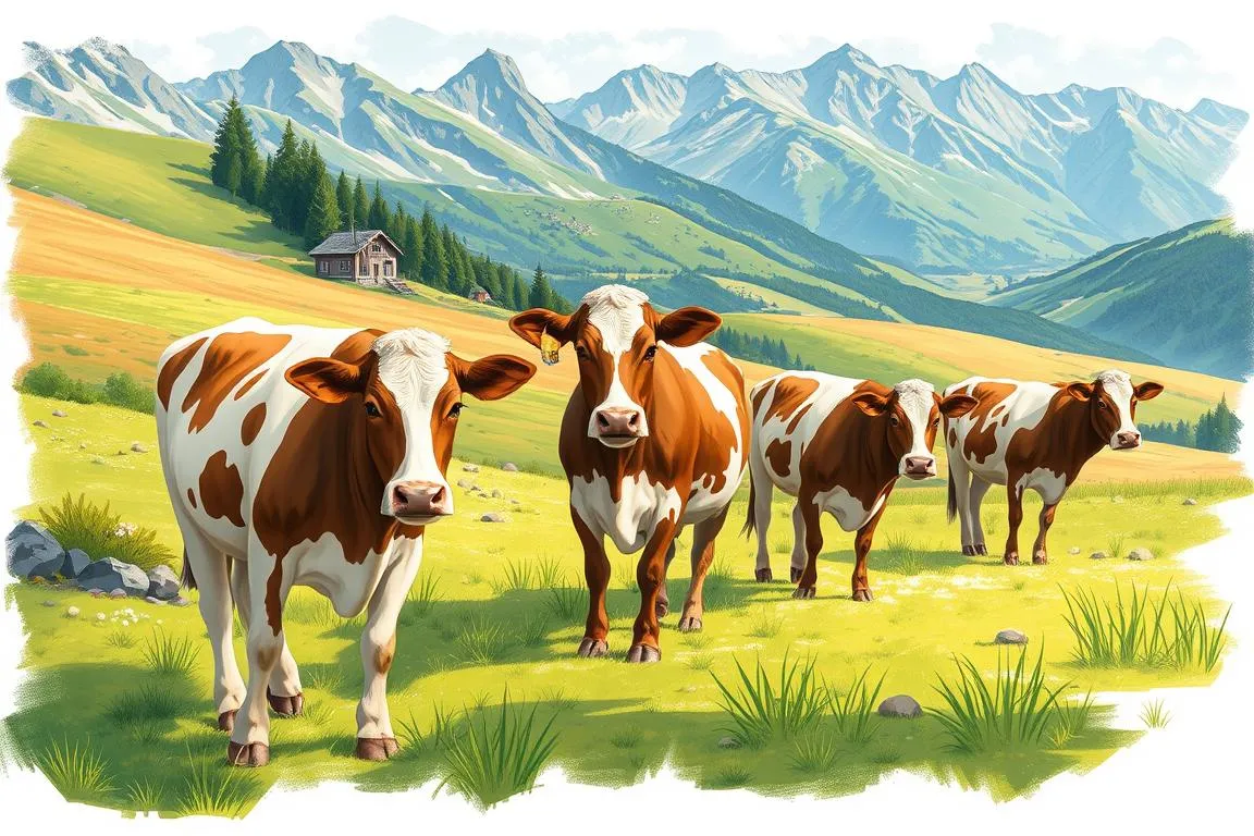 Ein Bild von Kühen, die von der Alm zurückkehren