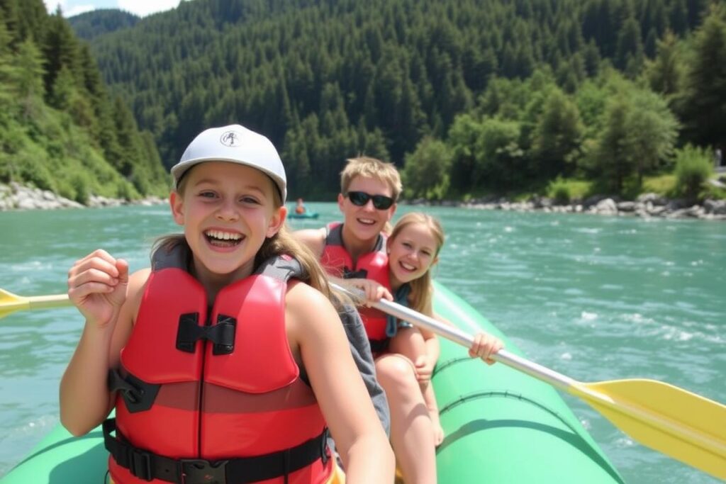 Ein Bild von einer Familie beim Rafting im Allgäu Ein Bild von einer Familie beim Rafting im Allgäu